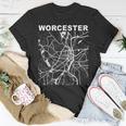 Massachusetts Souvenir Worcester City Street Map T-Shirt Unique Gifts