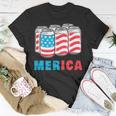 Merica Funny 4Th Of July Beer Patriotic Usa Flag American Unisex T-Shirt Unique Gifts