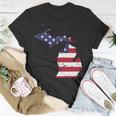 Michigan Map State American Flag 4Th Of July Pride Unisex T-Shirt Unique Gifts
