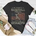 My Favorite Baseball Player Calls Me Grandpa Fathers Day Unisex T-Shirt Personalized Gifts