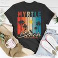 Myrtle Beach Vintage Summer Vacation Palm Trees Sunset Unisex T-Shirt Funny Gifts