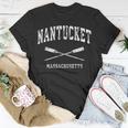 Nantucket Massachusetts Vintage Nautical Crossed Oars T-Shirt Unique Gifts