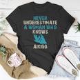 Never Underestimate A Woman Who Knows Aikido Quote Funny Unisex T-Shirt Funny Gifts