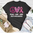 Peace Love Cure Pink Ribbon Breast Cancer Awareness T-Shirt Funny Gifts