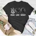 Peace Love Hockey Funny Mommy Dad Boys Girls Son Daughter Unisex T-Shirt Funny Gifts