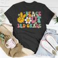 Peace Out 3Rd Grade Graduation Last Day Of School Groovy Unisex T-Shirt Unique Gifts