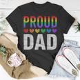 Proud Dad Of Gay Lesbian Lgbt Family Matching Pride Ally Unisex T-Shirt Unique Gifts