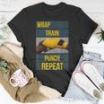 Punchy Graphics Wrap Train Punch Repeat Boxing Kickboxing Unisex T-Shirt Unique Gifts