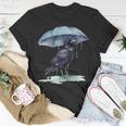 Raven Playing In The Rain With An Umbrella Novelty Apparel Unisex T-Shirt Unique Gifts