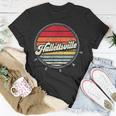 Retro Hallettsville Home State Cool 70S Style Sunset T-Shirt Unique Gifts