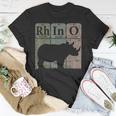 Rhino Periodic Table Elements Rhino Lover Rhinoceros Retro T-Shirt Unique Gifts