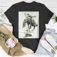Rodeo Cowgirl Riding Bucking Horse Unisex T-Shirt Unique Gifts