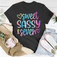 Sweet Sassy And Seven Girls Birthday Tie Dye 7 Year Old Kids Unisex T-Shirt Unique Gifts