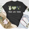 Tennis Lovers Player Fans Peace Love Tennis Tennis Funny Gifts Unisex T-Shirt Unique Gifts