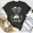 This Girl Loves Camping Rv Teardrop Trailer Camper Caravan Unisex T-Shirt Unique Gifts
