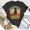 Never Underestimate An Old Man And His Cat Lover T-Shirt Unique Gifts