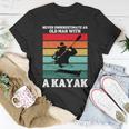Never Underestimate An Old Man With A Kayak Vintage Canoe T-Shirt Funny Gifts