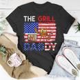 Vintage American Flag The Grill Dad Costume Bbq Grilling T-Shirt Funny Gifts