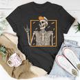 Vintage Halloween Skeleton Rock On Hand Skeleton Men Boys T-Shirt Unique Gifts