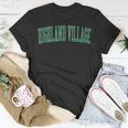 Vintage Highland Village Tx Distressed Green Varsity Style T-Shirt Unique Gifts
