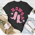 Vintage Pink Howdy Rodeo Western Country South Cowgirl Boot Rodeo Funny Gifts Unisex T-Shirt Unique Gifts
