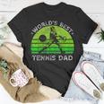 Vintage Retro Worlds Best Tennis Dad Silhouette Sunset Gift Unisex T-Shirt Unique Gifts