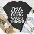 Wang Funny Surname Family Tree Birthday Reunion Gift Idea Unisex T-Shirt Unique Gifts