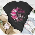 All Warriors Have Scars Pink Ribbon Breast Cancer Awareness T-Shirt Unique Gifts