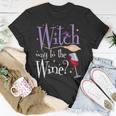 Witch Way To The Wine Halloween Drinking For Wiccan Witches T-Shirt Unique Gifts