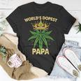 Worlds Dopest Papa Cannabis 420 Fathers Day Weed Dad Unisex T-Shirt Funny Gifts