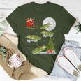 Xmas Lighting Tree Santa Riding Alligator Christmas T-Shirt Personalized Gifts