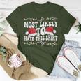 Most Likely To Hit This Matching Family Christmas T-Shirt Funny Gifts