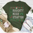 Stratton Family Name Naughty Nice Stratton Christmas List T-Shirt Unique Gifts