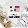 50 Filipino 50 American 100 Awesome Funny Flag Unisex T-Shirt Unique Gifts