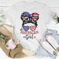 All American Girls 4Th Of July Messy Bun Girl Kids Unisex T-Shirt Unique Gifts