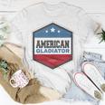 American Gladiator Usa Flag Gym Sports Quote Humor T-Shirt Funny Gifts
