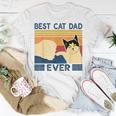 Best Cat Dad Ever Retro Vintage Cat Daddy Father Day Unisex T-Shirt Unique Gifts