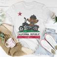 California Republic Flag Bear Biker Motorcycle Unisex T-Shirt Unique Gifts