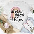 Girls Gays And Theys - Lesbian Pride - Lgbtq Pride Unisex T-Shirt Unique Gifts