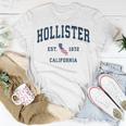 Hollister California Vintage State Usa Flag Athletic Style Unisex T-Shirt Funny Gifts