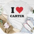 I Heart Carter First Name I Love Personalized Stuff Unisex T-Shirt Unique Gifts