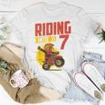 I'm 7 Riding Into 7Th Birthday Motocross 7Th Birthday T-Shirt Personalized Gifts
