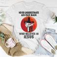 Karate Never Underestimate An Old Man Who Believes In Jesus T-Shirt Funny Gifts