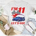 Kids 11 Year Old 11Th Racing Racecar Birthday Party Boys Girls Unisex T-Shirt Unique Gifts