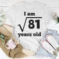 Kids Square Root 9 Years Old Funny 9Th Birthday For Kids Unisex T-Shirt Unique Gifts