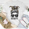 Messy Bun Hat Howdy Rodeo Western Country Southern Cowgirl Unisex T-Shirt Unique Gifts