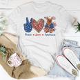 Peace Love Silky Terrier Dog Patriotic America Flag 4Th July Unisex T-Shirt Unique Gifts