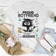 Proud Boyfriend Of A Class Of 2023 Graduate Funny Black Cat Unisex T-Shirt Unique Gifts