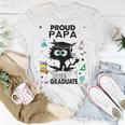 Proud Papa Of A Class Of 2023 Graduate Cool Funny Black Cat Unisex T-Shirt Unique Gifts