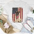 Pug American Flag 4Th Of July Independence Unisex T-Shirt Unique Gifts